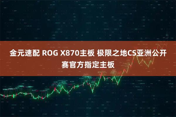 金元速配 ROG X870主板 极限之地CS亚洲公开赛官方指定主板